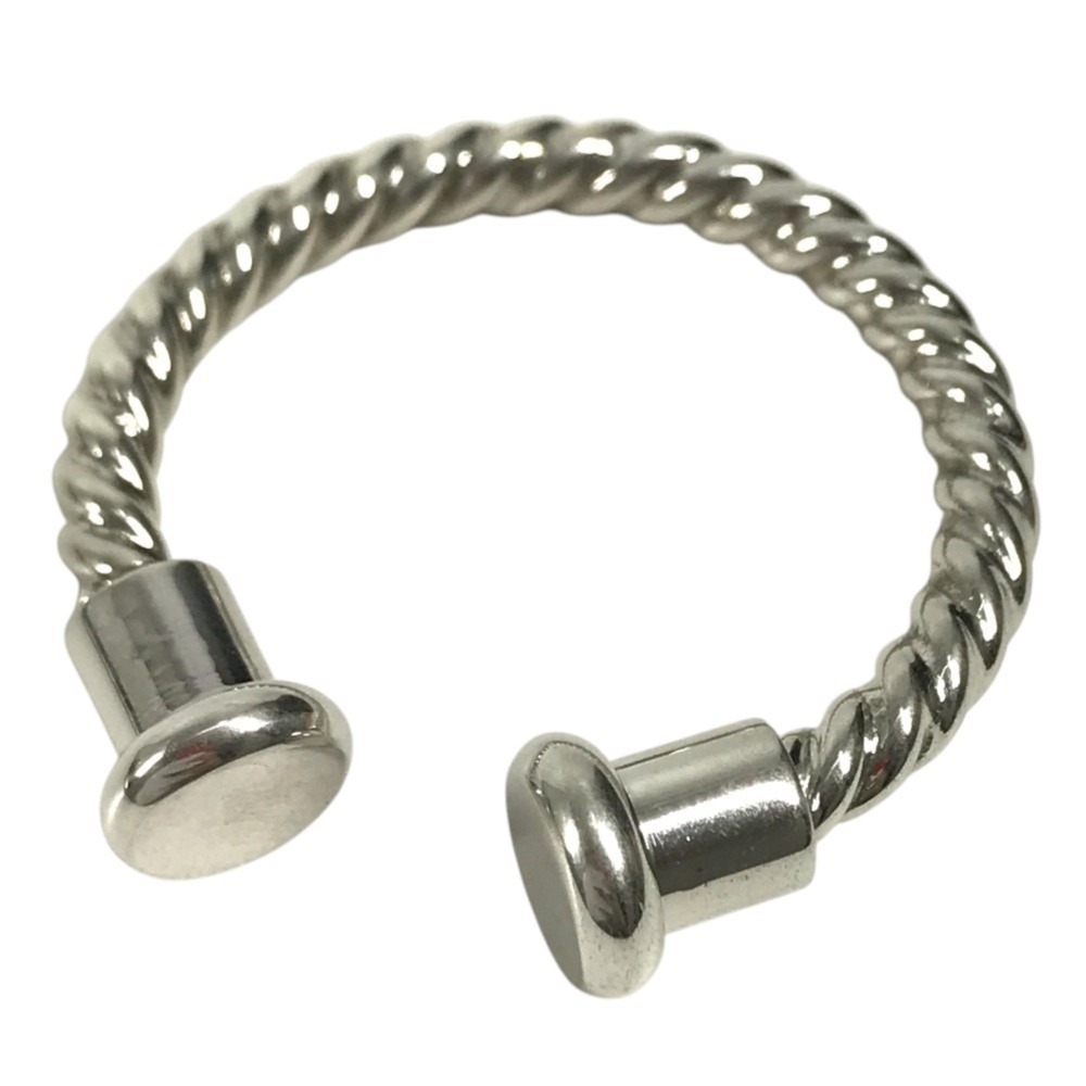 BVLGARI Bulgari Silver 925 Twist Keychain Keyring SV925 Men's Women's